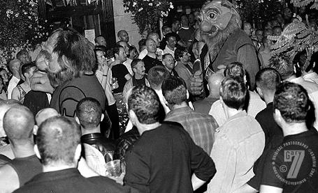 GayFest 2001:  parade struggles through the crowds on Canal Street