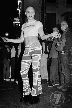 GayFest 2001: boy in Union Jack trousers, Sackville Street