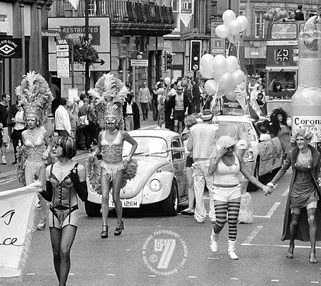 GayFest 2001:  parade on Cross Street