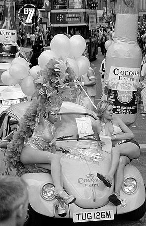 GayFest 2001: on the bonnet of a VW Beetle