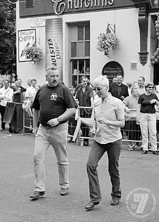 GayFest 2001: line-dancing outside Churchills pub