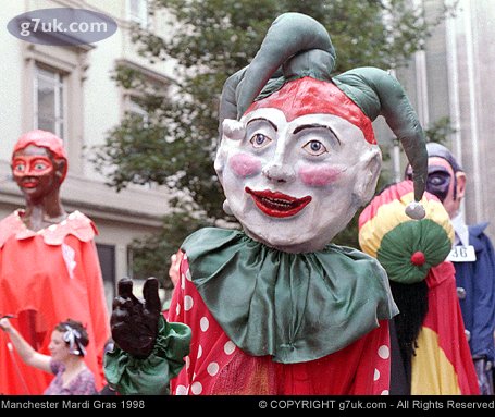 Giant  jester puppet at Mardi Gras