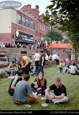 Chilling out at the side of the canal - Manchester Mardi Gras 1998